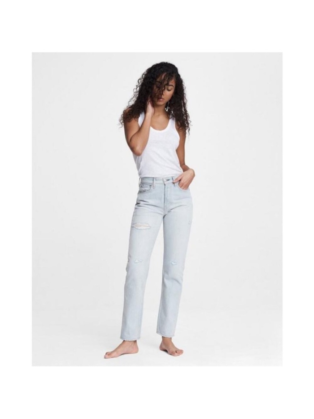 Rag & Bone Women's Maya High Rise Slim Jeans Denim Stretch Blue Size 26